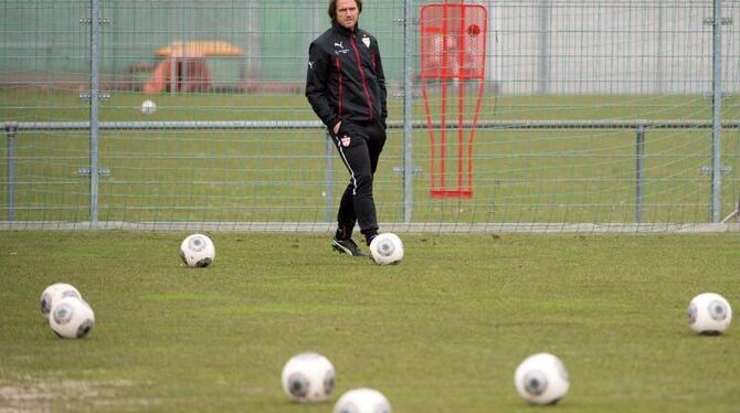 Trainer Thomas Schneider ist beim VfB stark in die Kritik geraten. Foto: Sebastian Kahnert