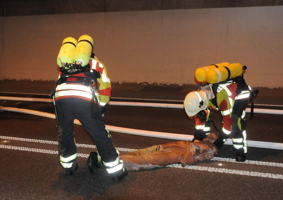 Großübung im Ursulabergtunnel