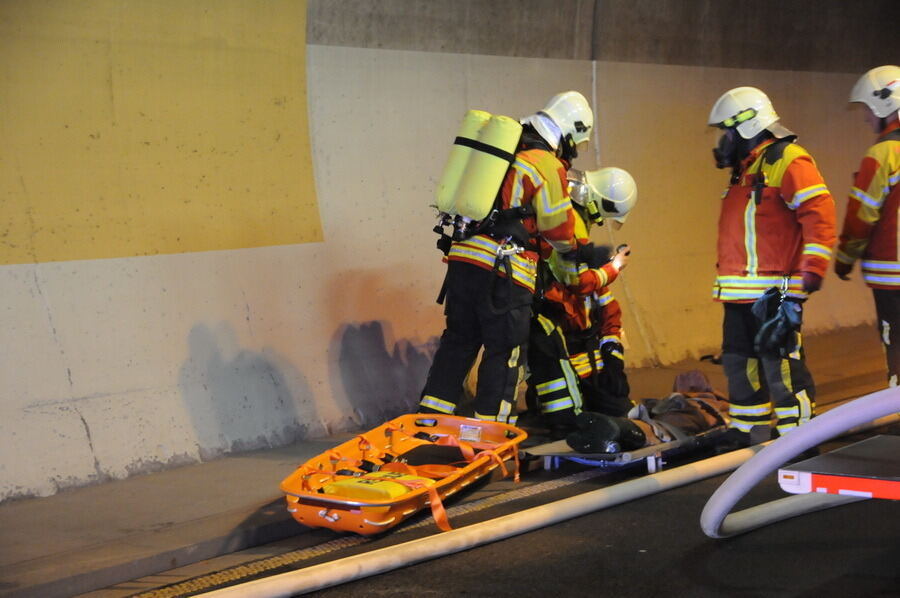 Großübung im Ursulabergtunnel