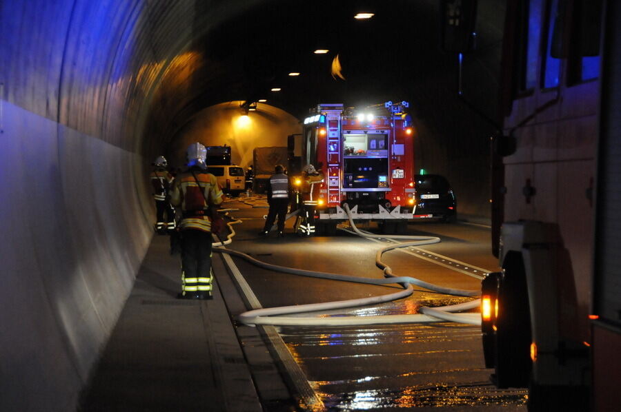 Großübung im Ursulabergtunnel