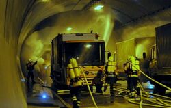 Übung im Ursulabergtunnel. FOTO: MEYER