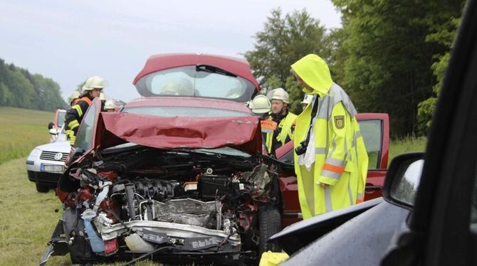 Ein Mann starb gestern bei einem schweren Unfall bei Genkingen. 	FOTO: FELDER