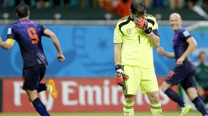 Spaniens Keeper Iker Casillas machte bei der 1:5-Pleite gegen die Niederlande keine gute Figur. Foto: Guillaume Horcajuelo