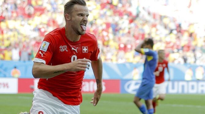 Haris Seferovic erzielte in der Nachspielzeit den Siegtreffer für die Schweiz