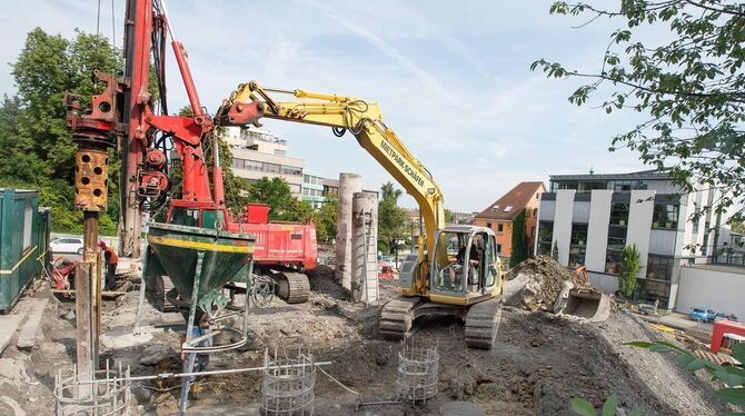 An der Ecke Friederich-Ebert-/Alteburgstraße baut die GWG derzeit ein Dienstleistungszentrum, das vermietet werden soll. Die ehe