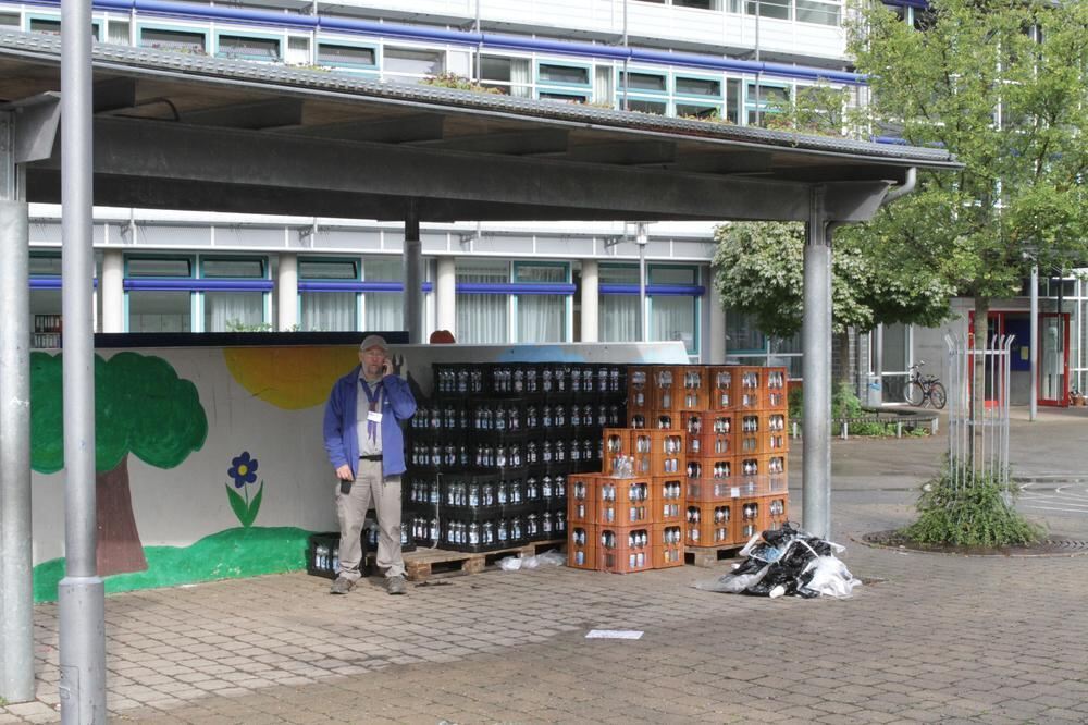 Pfadfinder zurück in ihrer Zeltstadt auf dem Schachen