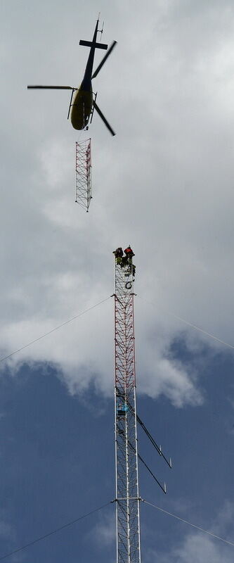 Aufbau Windmessmast auf dem Hochfleck