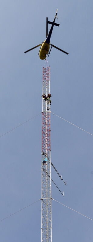 Aufbau Windmessmast auf dem Hochfleck