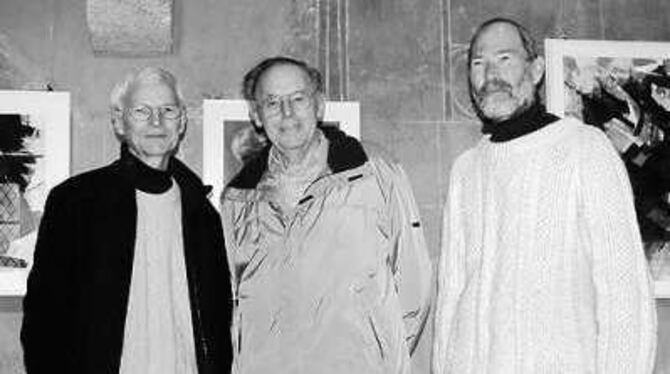 Neben Fritz Ketz bereichern (von links) Herbert Walliser, Ernst Eiting und Jochen Meyder die Ausstellung in der Klosterkirche. F