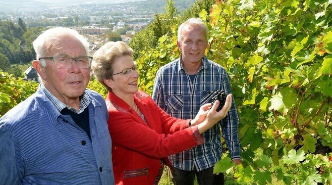 OB Barbara Bosch überzeugte sich gestern – assistiert von Matthias Reusch (rechts) und seinem Vorgänger Richard Rauscher (links)