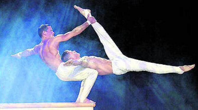 Brillanter Balance-Akt der schwäbischen und badischen Spitzenturner bei der Gala, die am 2. Januar in Tübingen Station macht. 
FOTO: REISNER