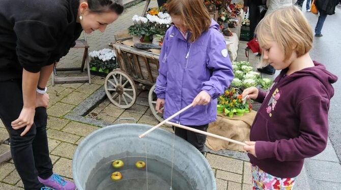 Wie vielfältig sich ein Apfel nutzen lässt, zeigt das Betzinger Apfelfest. GEA-FOTO: MEYER