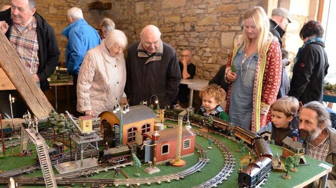 Staunen vor der Welt der Modelleisenbahnen in der Betzinger Zehntscheuer. GEA-FOTO: PACHER