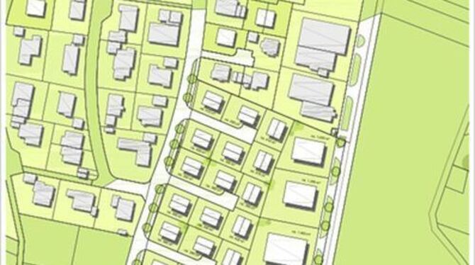 Plan des Neubaugebiets in Pliezhausen-Rübgarten.  GRAFIK: GEMEINDE PLIEZHAUSEN