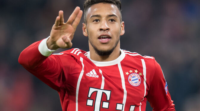 Jubelt über zwei Tore gegen Paris St. Germain: Corentin Tolisso vom FC Bayern. FOTO: DPA