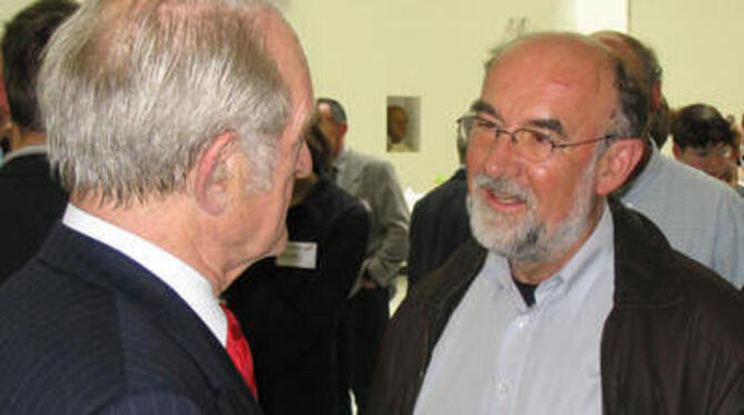 Bundespräsident Johannes Rau im Gespräch mit Hauke Petersen. FOTO: PR