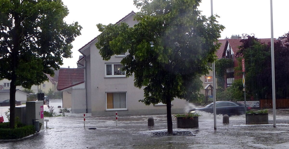 Das Unwetter tobt in Sonnenbühl-Undingen.