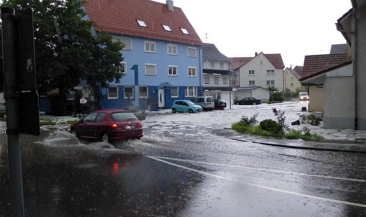 Das Unwetter tobt in Sonnenbühl-Undingen.