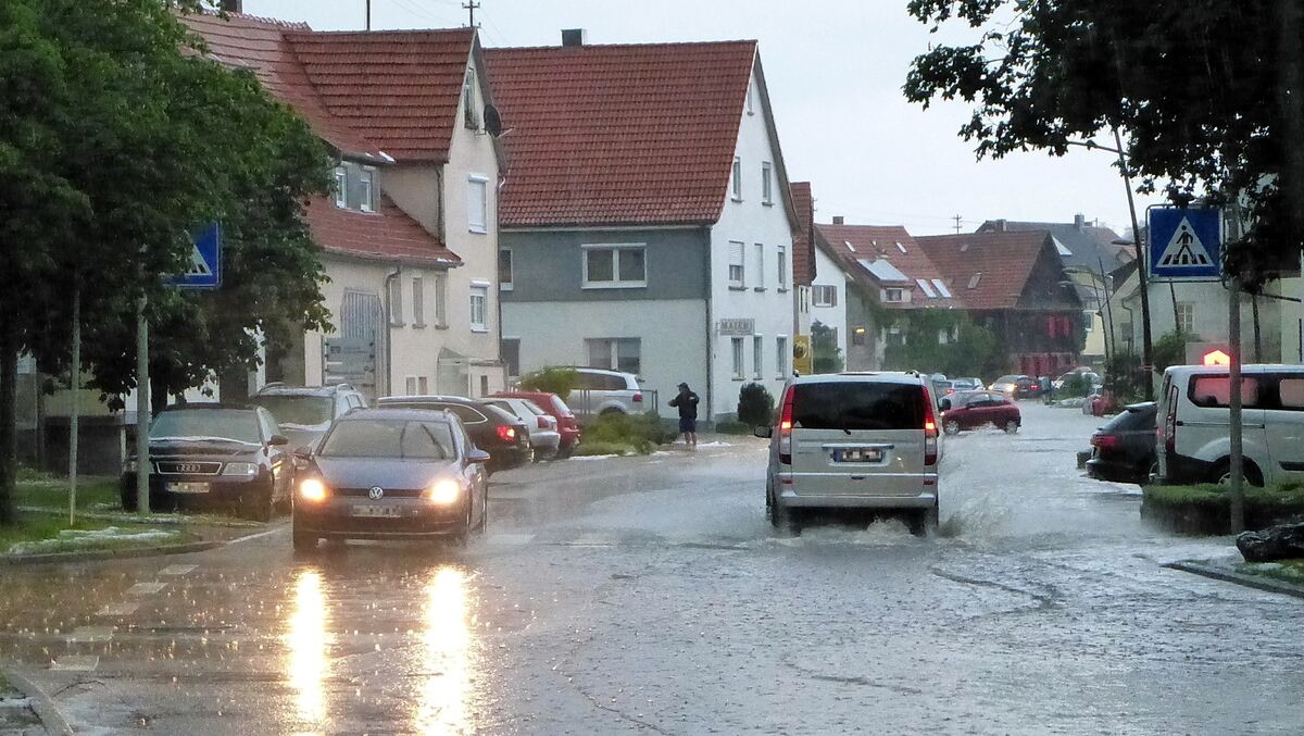 Das Unwetter tobt in Sonnenbühl-Undingen.