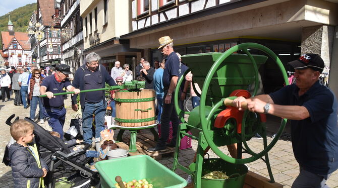 Spiel und Spaß für Jung und Alt beim Apfelfest Bad Urach. In der Innenstadt war – in Zusammenhang mit einem verkaufsoffenen Sonn