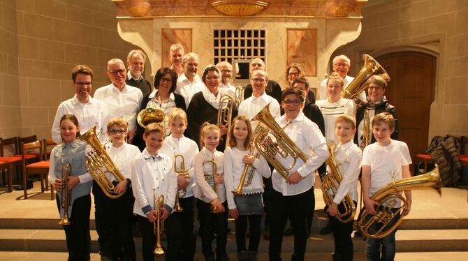 Bläser aller Altersklassen musizieren im Posaunenchor Münsingen. FOTO: PRIVAT