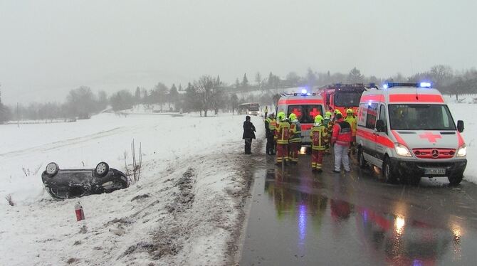 Die beiden Insassen des Autos wurden leicht bis mittelschwer verletzt.