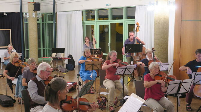 VHS-Orchester bei der Probe im Zillenhart-Saal.  FOTO: KNAUER