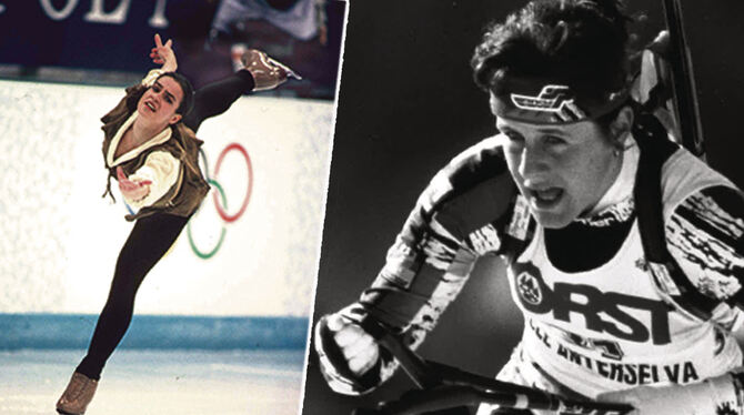 Von links: Eiskunstläuferin Katarina Witt, Biathletin Uschi Disl, Rodler Georg Hackl und der Skispringer Jens Weißflog.  FOTOS: