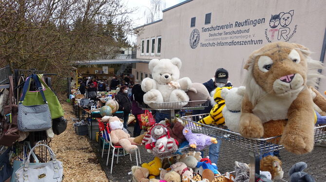 Auf dem Tierheim-Flohmarkt gab’s reichlich Gelegenheit, das eine oder andere Schnäppchen zu machen. FOTO: DÖRR