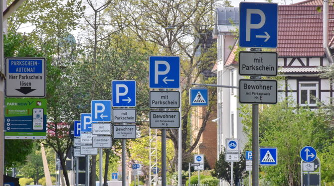 Schilderwald an der Charlottenstraße in Reutlingen