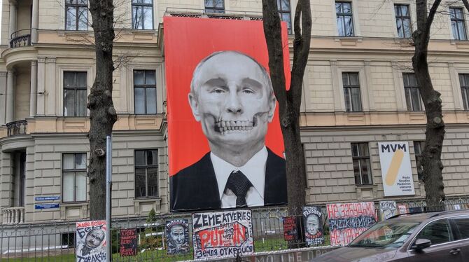 Proteste in der lettischen Hauptstadt Riga.  FOTOS: BÖHM