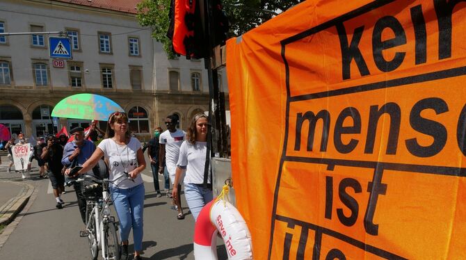 Der Demonstrationszug führte vom Hauptbahnhof bis zum Stadtpark. FOTO: LEISTER