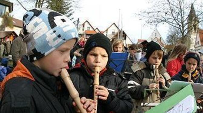 Konzentriert: Musikschüler aus Pliezhausen sorgten für festliche Stimmung.
FOTO: REISNER