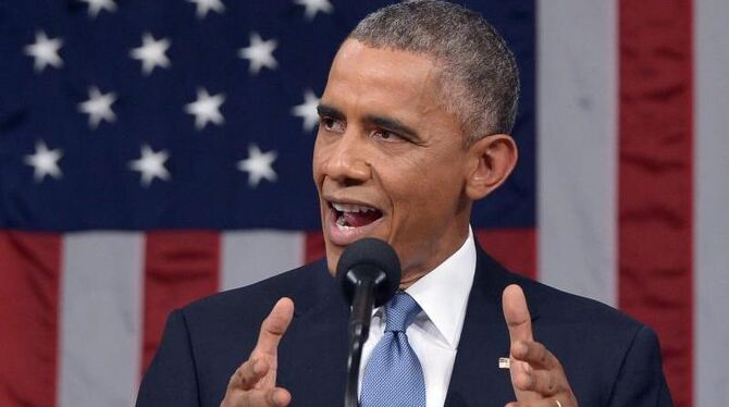 US-Präsident Barack Obama spricht zur Lage der Nation vor dem Kongress in Washington. Foto: Mandel Ngan