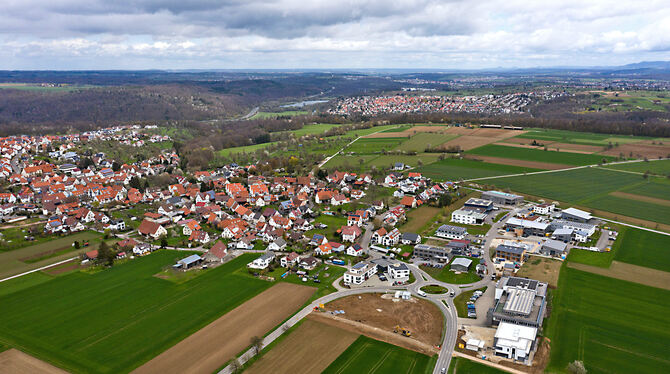 Attraktive Lage: Kusterdingen vorne und im Hintergrund Kirchentellinsfurt. Das führt allerdings zu bemerkenswert hohen Richtwert