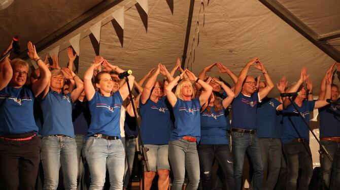 Sorgte für die richtige Stimmung bei der Feier: der Ski-Jubiläumschor.  FOTO: BIMEK