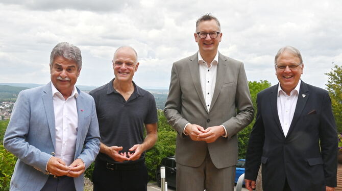 Illustre Gesprächsrunde auf der Achalm (von links): Rainer Knauer, Thomas Poreski, Andreas Schwarz und Thomas Keck.