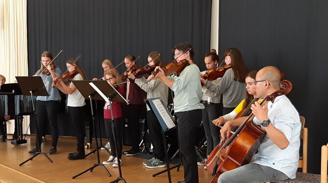 Das Streicherensemble der Musikschule Metzingen wird in deren Jahreskonzert Werke von David Blackwell und Henry Purcell spielen.