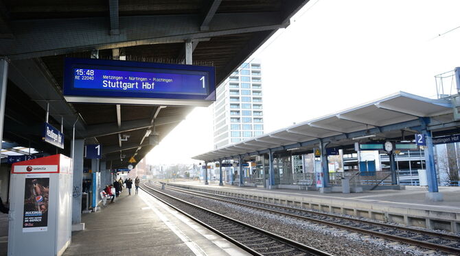 Die Bahnsteige am Reutlinger Hauptbahnhof dürften während des GDL-Streiks wohl noch leerer aussehen.