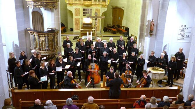Der Kammerchor der Martinskirche Münsingen mit Instrumentalisten.
