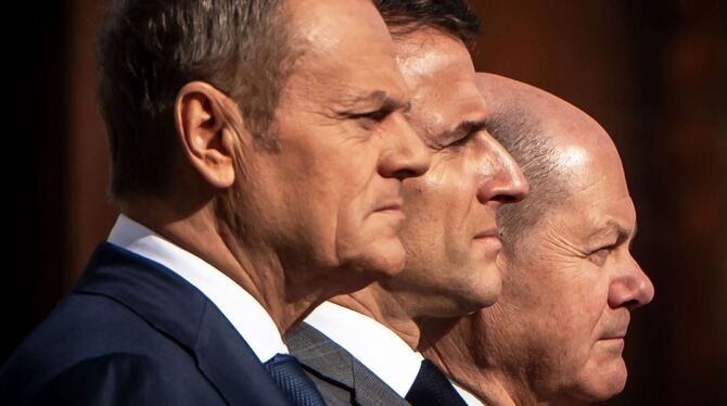 Kanzler Scholz empfängt Tusk und Macron