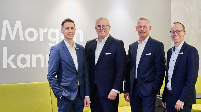 Vorstand der Volksbank in der Region (von links): Thomas Bierfreund, Jörg Stahl, Thomas Taubenberger und Ralf Gottschalk.