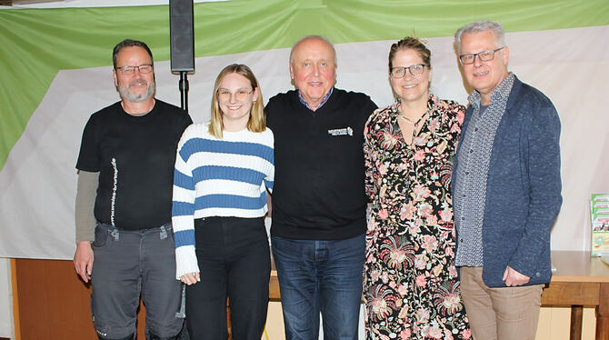 Der alte und neue Vorstand und die Beisitzer (von links):  Werner Lange, Lilly Röhm, Tilmann Scheck, Susanne Hammann, Rainer Kur