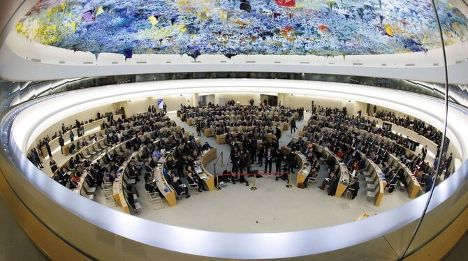Saal des UN-Menschenrechtsrats in Genf
