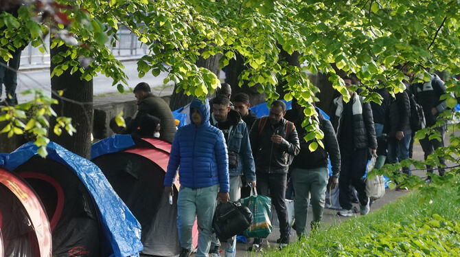Migranten kampieren in Dublin. Die Zeltstädte werden von den Behörden regelmäßig aufgelöst – an anderer Stelle von den Flüchtli