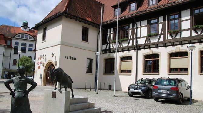 Im ehemaligen Schlössle wird in Dettingen Politik gemacht: Im Rathaus befinet sich auch der Sitzungsaal, wo der Gemeinderat tagt