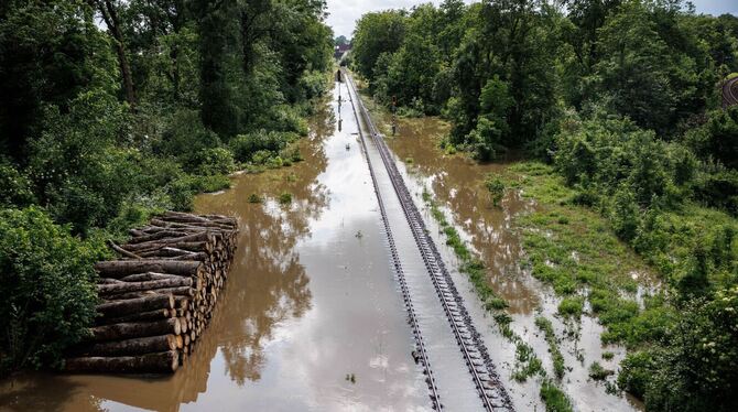 Hochwasser in Bayern - Günzburg