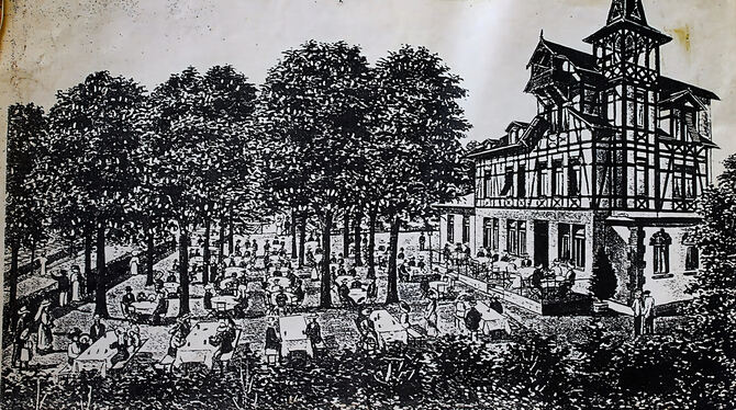 Früher war die Silberburg eine Gartenwirtschaft, wie diese alte Zeichnung zeigt.