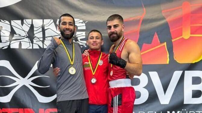 Erfolgreiche Boxer des SSV Reutlingen: (von links) Fawad Hamidi, Ali Movahed, Yigit Korkmaz.  FOTO: VEREIN