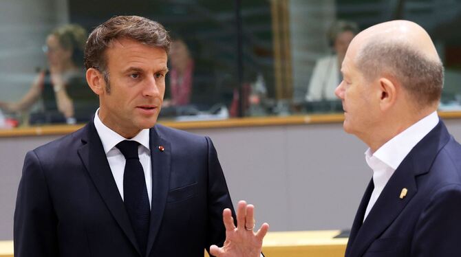 Macron und Scholz beim EU-Gipfel